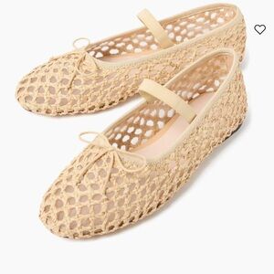 Loeffler Randall size 6. Worn once 
Leonie Raffia Ballet Flats